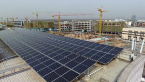 Longi solar panels installed on the rooftop of an office building in Xi'an, China.Source: Bloomberg